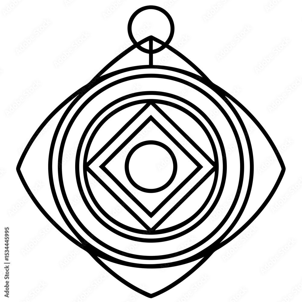 Fototapeta premium Geometric Rings Line Art Design