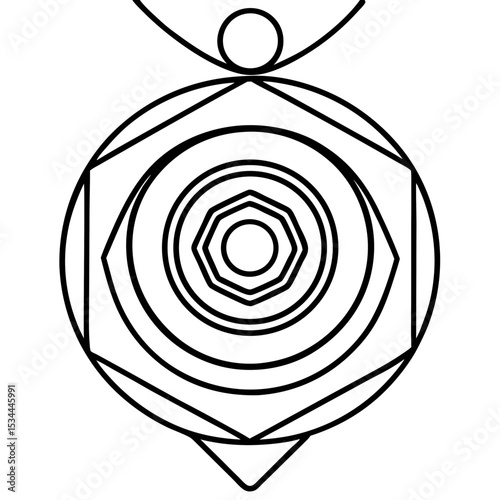 Geometric Rings Line Art Design