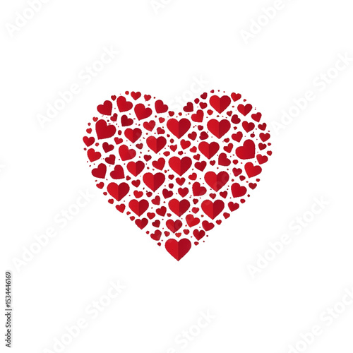 hearts in the shape of a heart red vector icon logo ai generate