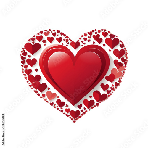 hearts in the shape of a heart red vector icon logo ai generate