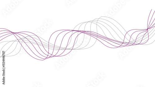 Modern abstract glowing wave background. Dynamic flowing wave lines design element. Futuristic technology and sound wave pattern. Vector wave dynamic music lines. Blue-violet abstract lines.