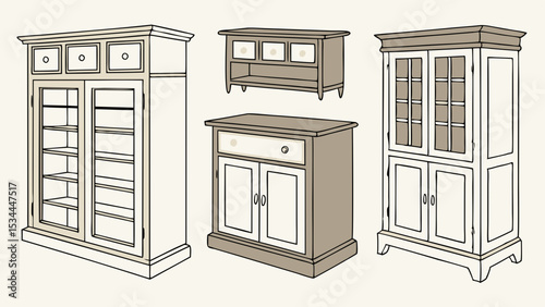 Traditional Wooden Cabinets Furniture Display Hutches Buffets Sideboards and Storage Units