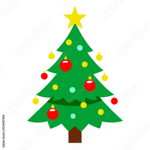 christmas tree isolated on white