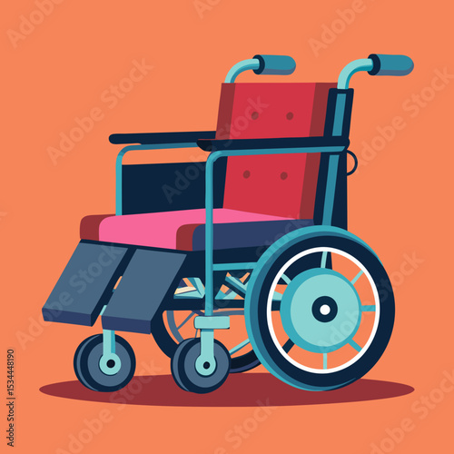 blue pram on white background