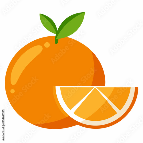 orange fruit vector illustration