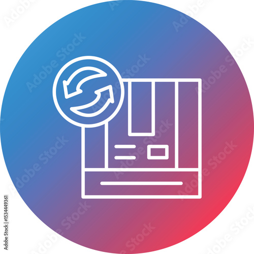 Remanufacturing Line Gradient Circle Background Icon