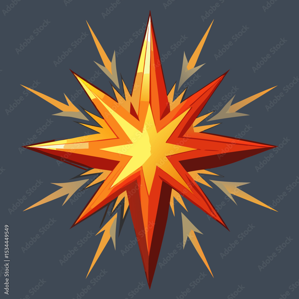 Blazing Star Vector | Generative AI & Linocut Silhouette Design for Microstock Blazing Star Vector | Generative AI & Linocut Silhouette Design for Microstock