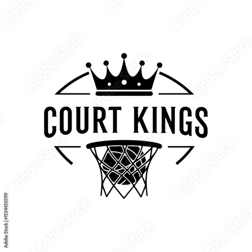 Court King Basketball T-Shirt Design Vector – Black Sports Graphic, Athlete Silhouette, Urban Streetwear Art