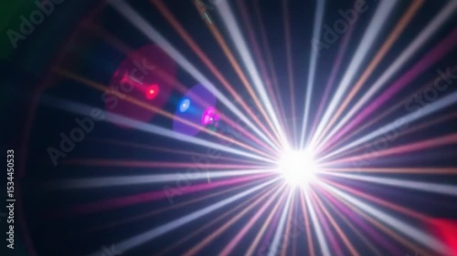 Radiant starburst luminous array of vibrant beams