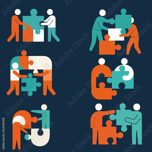 Teamwork Puzzle People