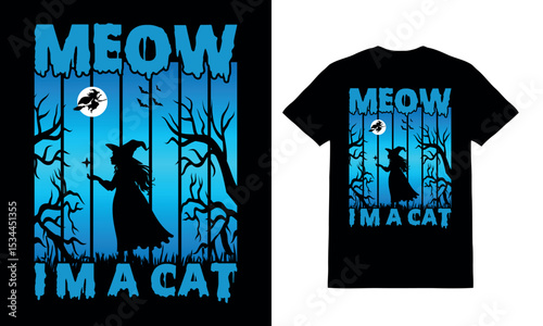 Meow i' m a cat T-shirt vector design