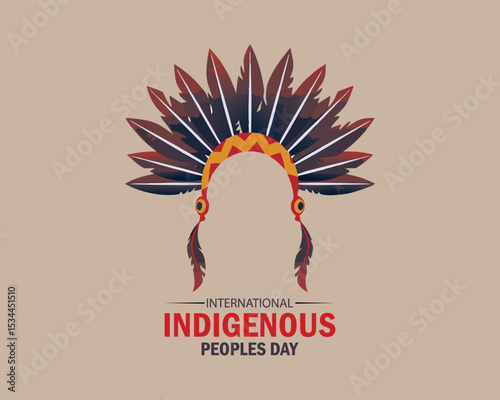 International Indigenous peoples day greeting social media design.
