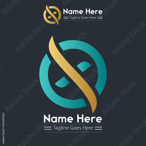 Dynamic Blue Gold Swirl Logo