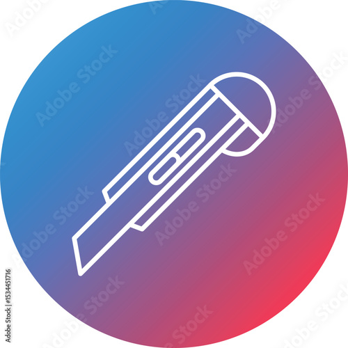 Cutter Line Gradient Circle Background Icon