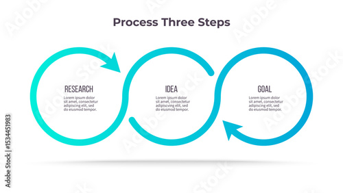 Business infographic template. Timeline chart with three options, steps. Vector chart.