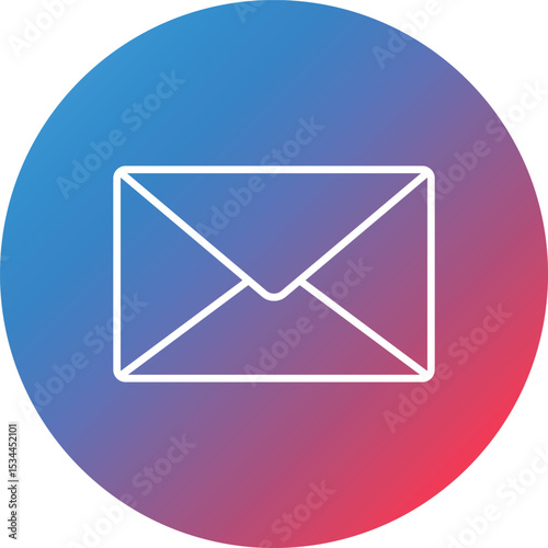 Envelope Line Gradient Circle Background Icon