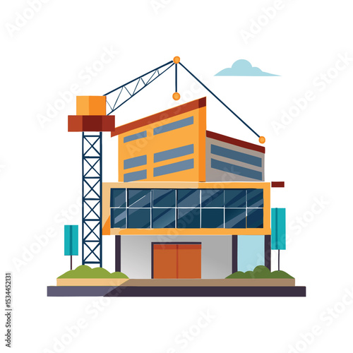 Under Construction Building Clipart Vector Illustration – City Development Site Icon, Urban Structure Graphic