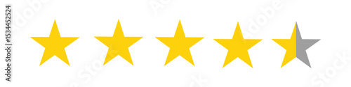 4.5-star review icon, 4.5-star ratings icon, vector
