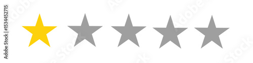 1-star review icon, 1-star ratings icon, vector
