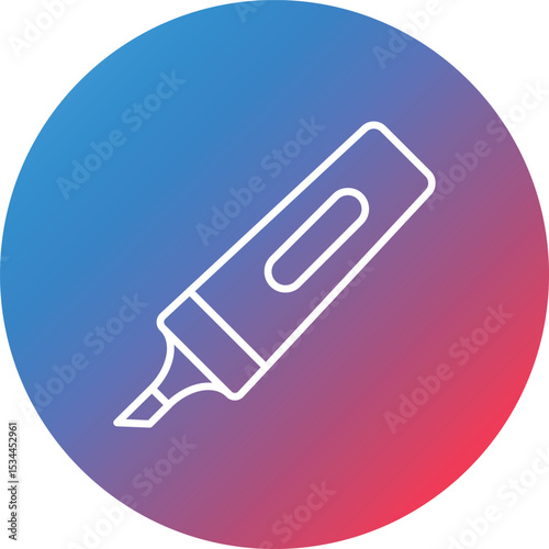 Highlighter Line Gradient Circle Background Icon