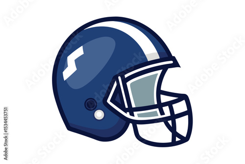 simple flat vector american football helmet on white background