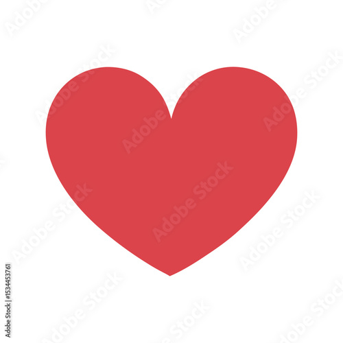 Red Heart Vector Illustration – Love Symbol Icon, Romantic Shape, Valentine Design, Passion Graphic Art