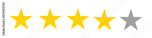 4-star review icon, 4-star ratings icon, vector
