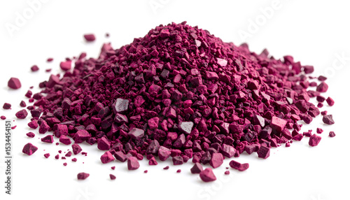 Potassium Permanganate Crystals on White Background