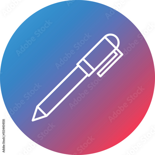 Pen Line Gradient Circle Background Icon