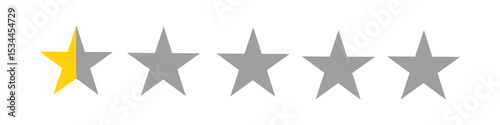 0.5-star review icon, 0.5-star ratings icon, vector