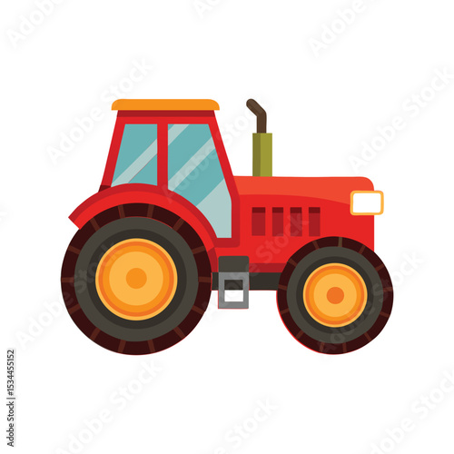 Tractor Clipart Vector Illustration – Farm Vehicle Icon, Agricultural Machinery, Rural Equipment Graphic Art
