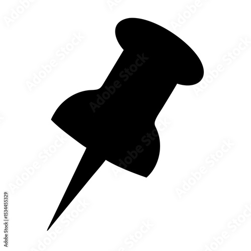 Push Pin Silhouette Clipart – Office Supply Icon for Stationery, Bulletin Board Design, Notes & Planning Graphics