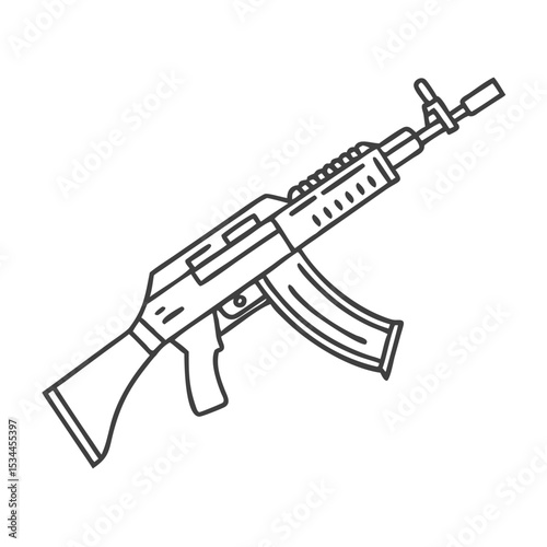 Silhouette Rifle Icon PNG – Tactical Firearm Clipart, Gun Outline Graphic, Black Weapon Vector