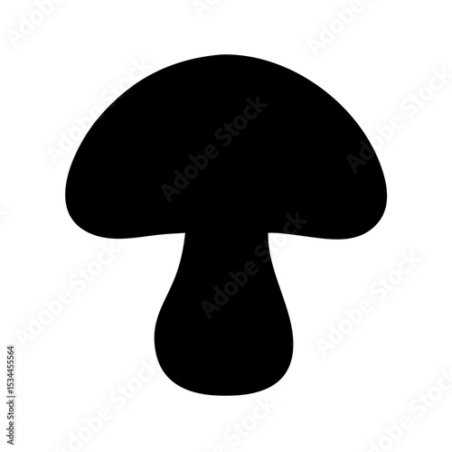 Mushroom Silhouette Clipart – Fungi Icon for Food Labels, Organic Design, Nature Graphics & Culinary Projects