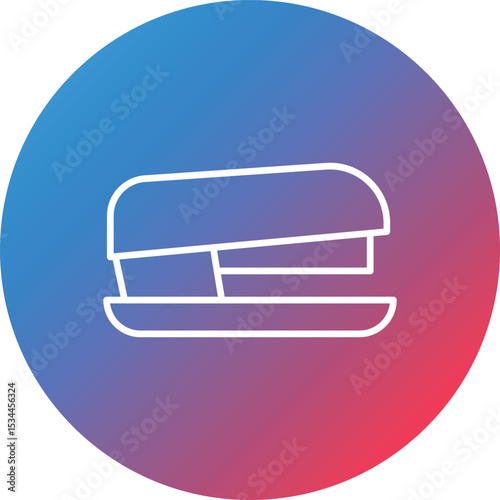 Stapler Line Gradient Circle Background Icon