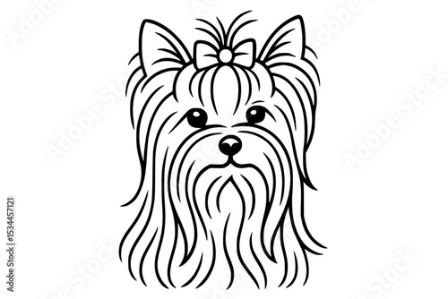 Yorkshire Terrier Line Art Portrait