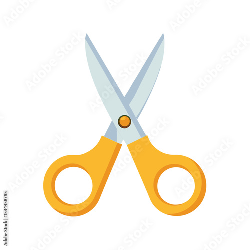 Scissors Vector Illustration – Cutting Tool Icon, Office Supply, Hairdressing Equipment, Craft Graphic Art

