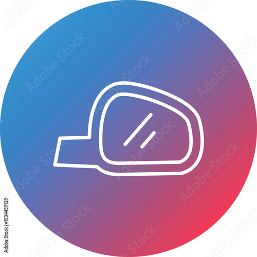 Side Mirror Line Gradient Circle Background Icon