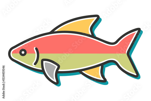 Vibrant Illustration of a Colorful Fish Perfect for Aquariums, Seafood, and Ocean-Themed Designs