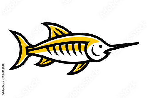 Striped Marlin Illustration A Bold Vector Graphic Design