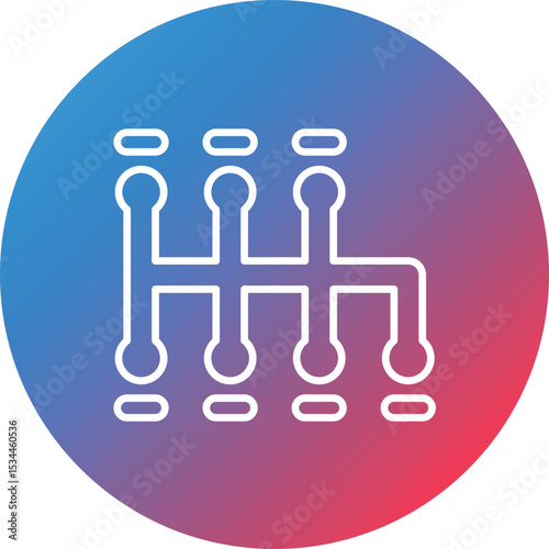 Car Shift Line Gradient Circle Background Icon