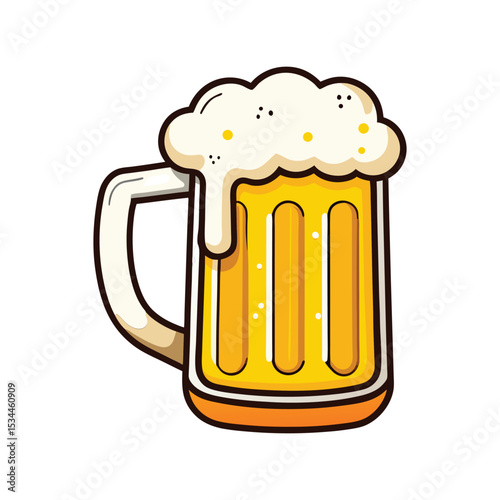 Beer Mug Clipart Vector Illustration – Drink Glass, Pub Beverage, Oktoberfest, Bar Party, Cheers Art

