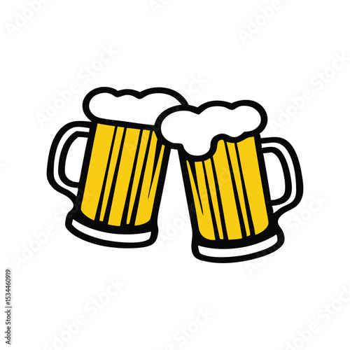 Beer Mug Clipart Vector Illustration – Drink Glass, Pub Beverage, Oktoberfest, Bar Party, Cheers Art

