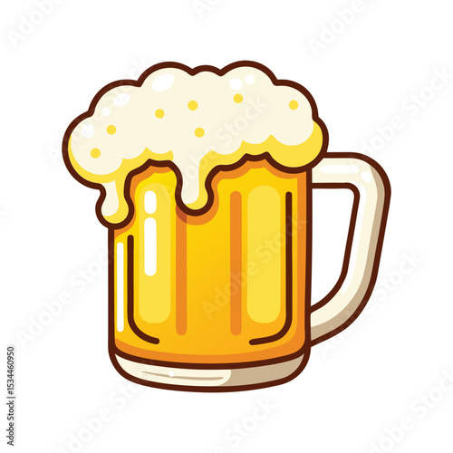 Beer Mug Clipart Vector Illustration – Drink Glass, Pub Beverage, Oktoberfest, Bar Party, Cheers Art


