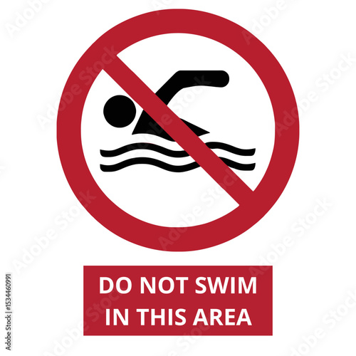 DO NOT SWIM IN THIS ARE SIGN ILLUSTRATION