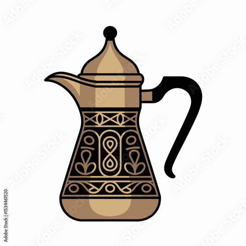 Traditional Arabic Coffee Pot Dallah Illustration