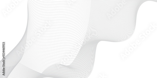 Abstract smooth frequency isolated element creative. Abstract wave blend stripes lines white background. Vector curve line pattern mesh. Technology lines flow and motion energy blend.	