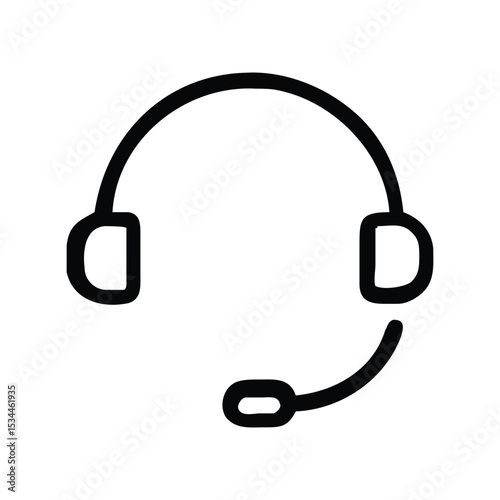 Customer Service Vector Illustration – Support Representative, Headset, Help Desk, Communication, Call Center Art