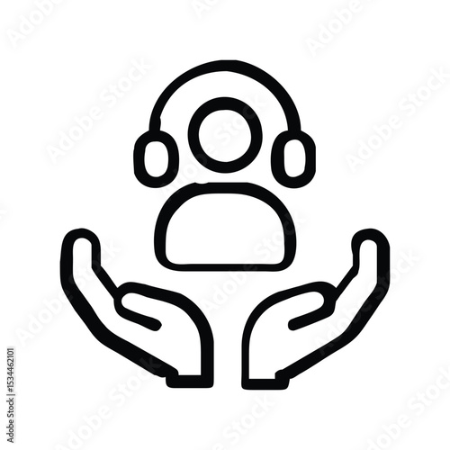 Customer Service Vector Illustration – Support Representative, Headset, Help Desk, Communication, Call Center Art