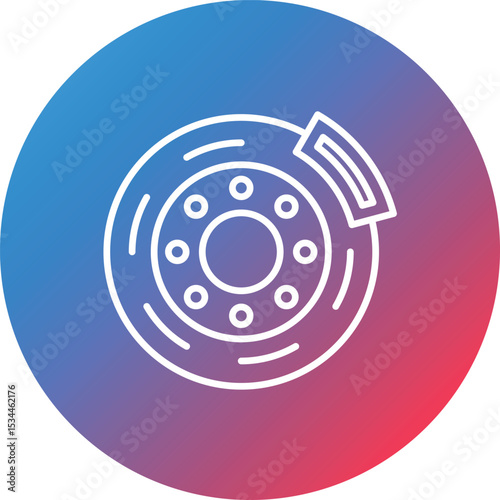 Brake Disc Line Gradient Circle Background Icon